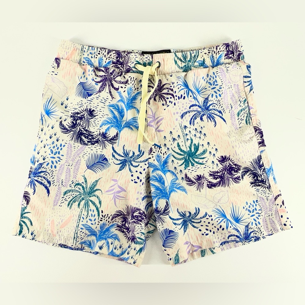 Surf Society Mens Tropical Palm Tree‎ Hawaiian Swim Trunks Size Medium